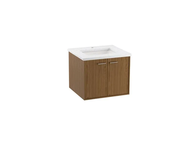 KOHLER K-CM99539-BD1 Jute 24" wall-hung bathroom vanity cabinet with sink and quartz top