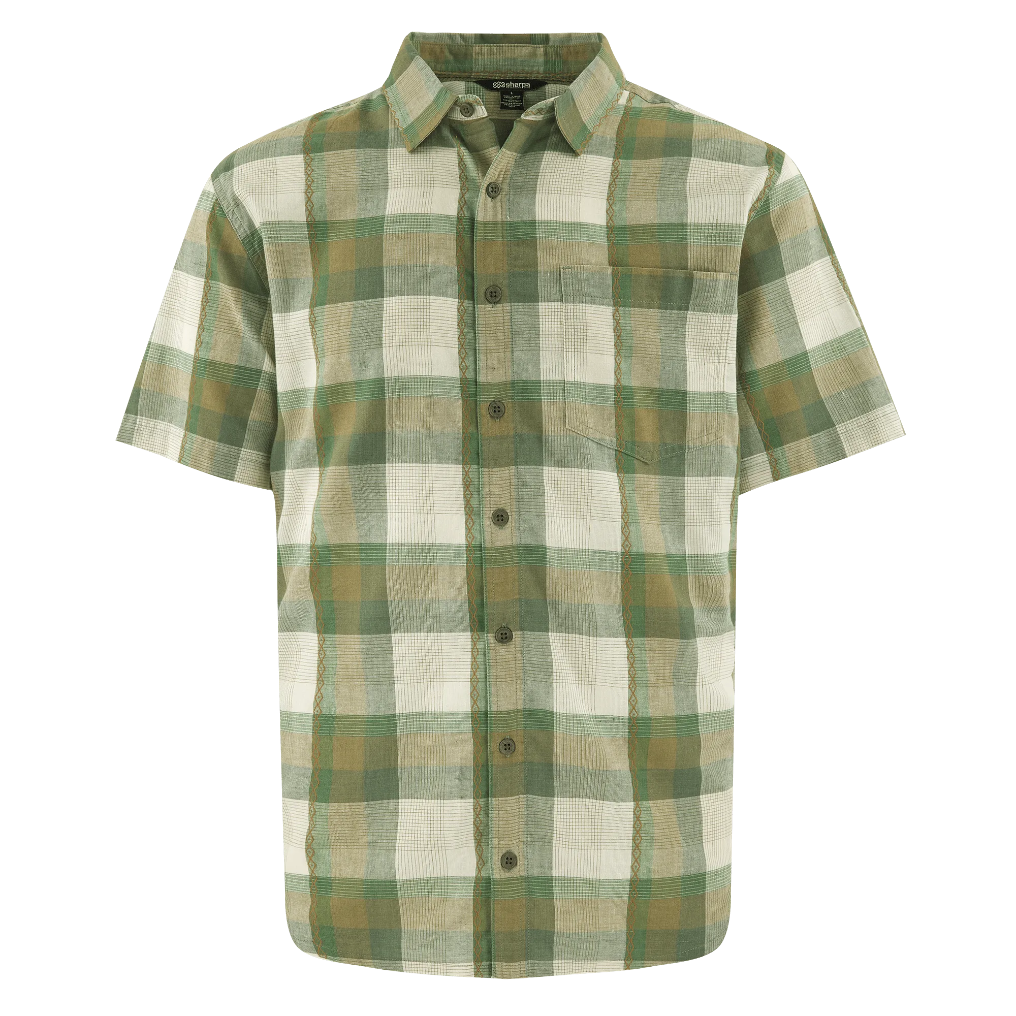 Kongde Short Sleeve Shirt - Sage Plaid