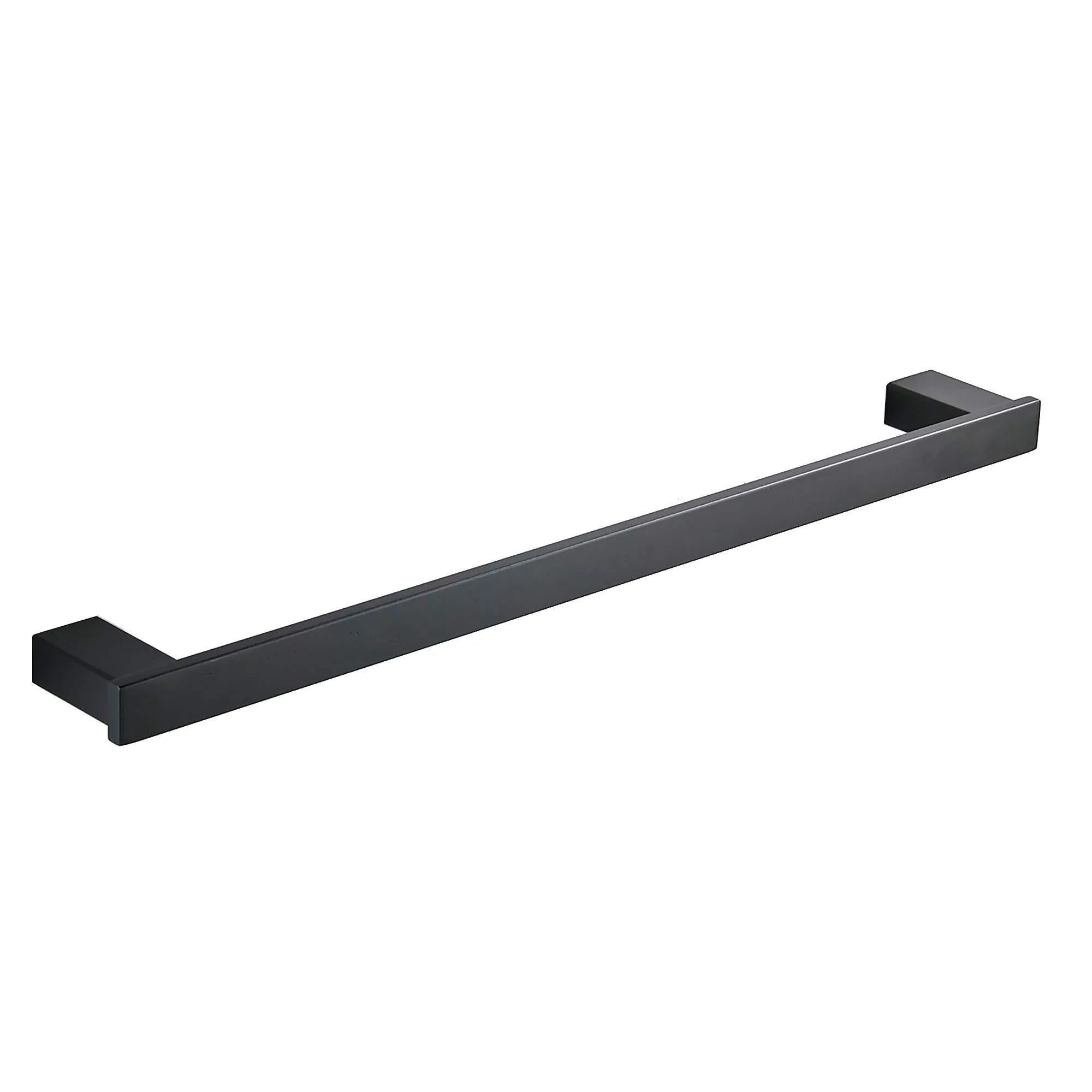 KOOLIFT Single Towel Bar Rack Bathroom Towel Hanger Shower Rail Hand Towel Holder Heavy Duty Kitchen Space Saving Shelf Hanging Rod Storage Stainless Steel Matte Black Wall Mount