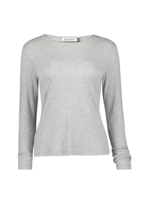 Krystea TENCEL™ & Organic Cotton Luxe Crew Neck Top | Grey Marl