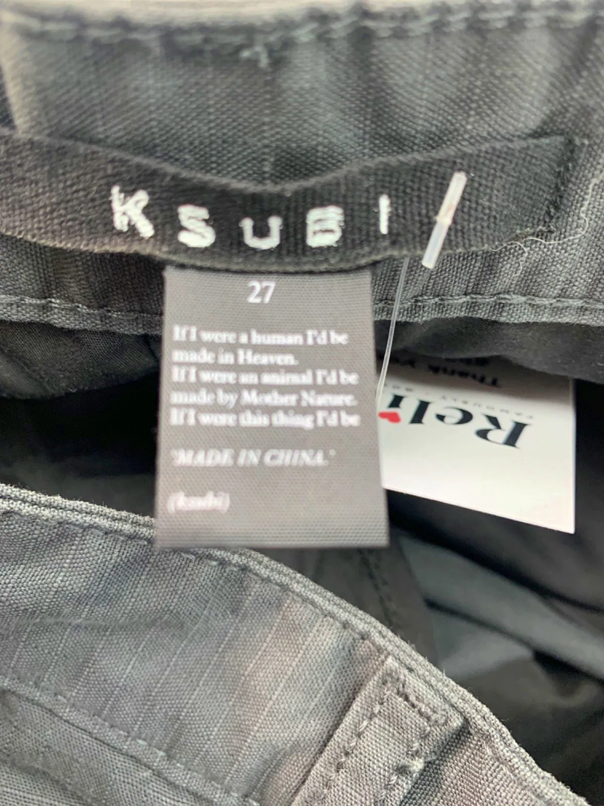 Ksubi Black Cargo Trousers Size 27