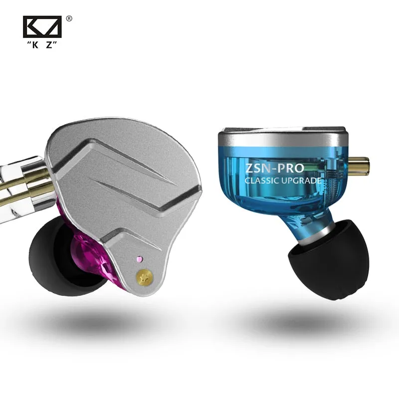 KZ ZSN Pro In Ear Earphones Hybrid technology 1BA 1DD HIFI Bass Metal Earbuds Sport Noise Cancelling Headset Monitor