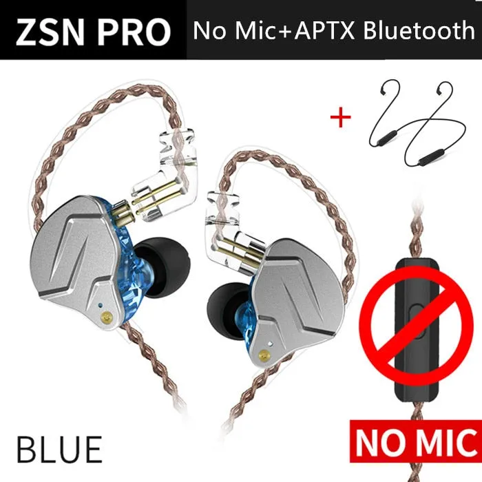 KZ ZSN Pro In Ear Earphones Hybrid technology 1BA 1DD HIFI Bass Metal Earbuds Sport Noise Cancelling Headset Monitor