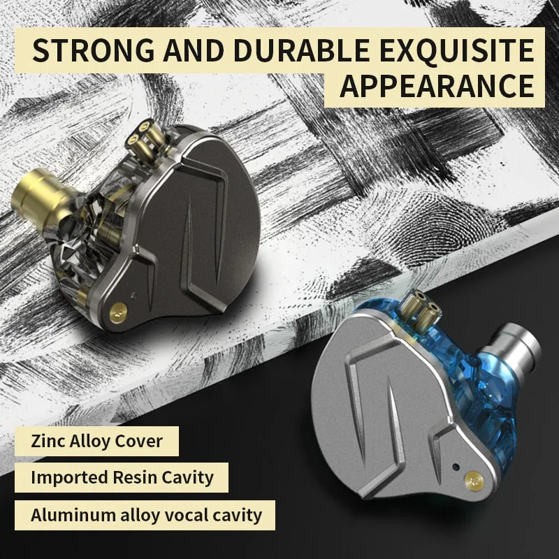 KZ ZSN Pro In Ear Earphones Hybrid technology 1BA 1DD HIFI Bass Metal Earbuds Sport Noise Cancelling Headset Monitor