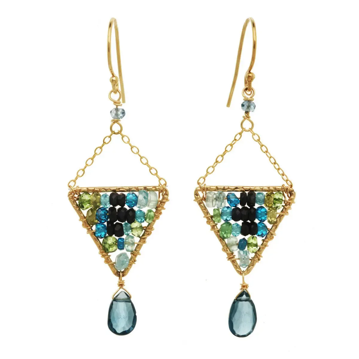 Labradorite and Blue Tourmaline Earrings 2912 by Michelle Pressler Jewelry