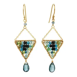 Labradorite and Blue Tourmaline Earrings 2912 by Michelle Pressler Jewelry
