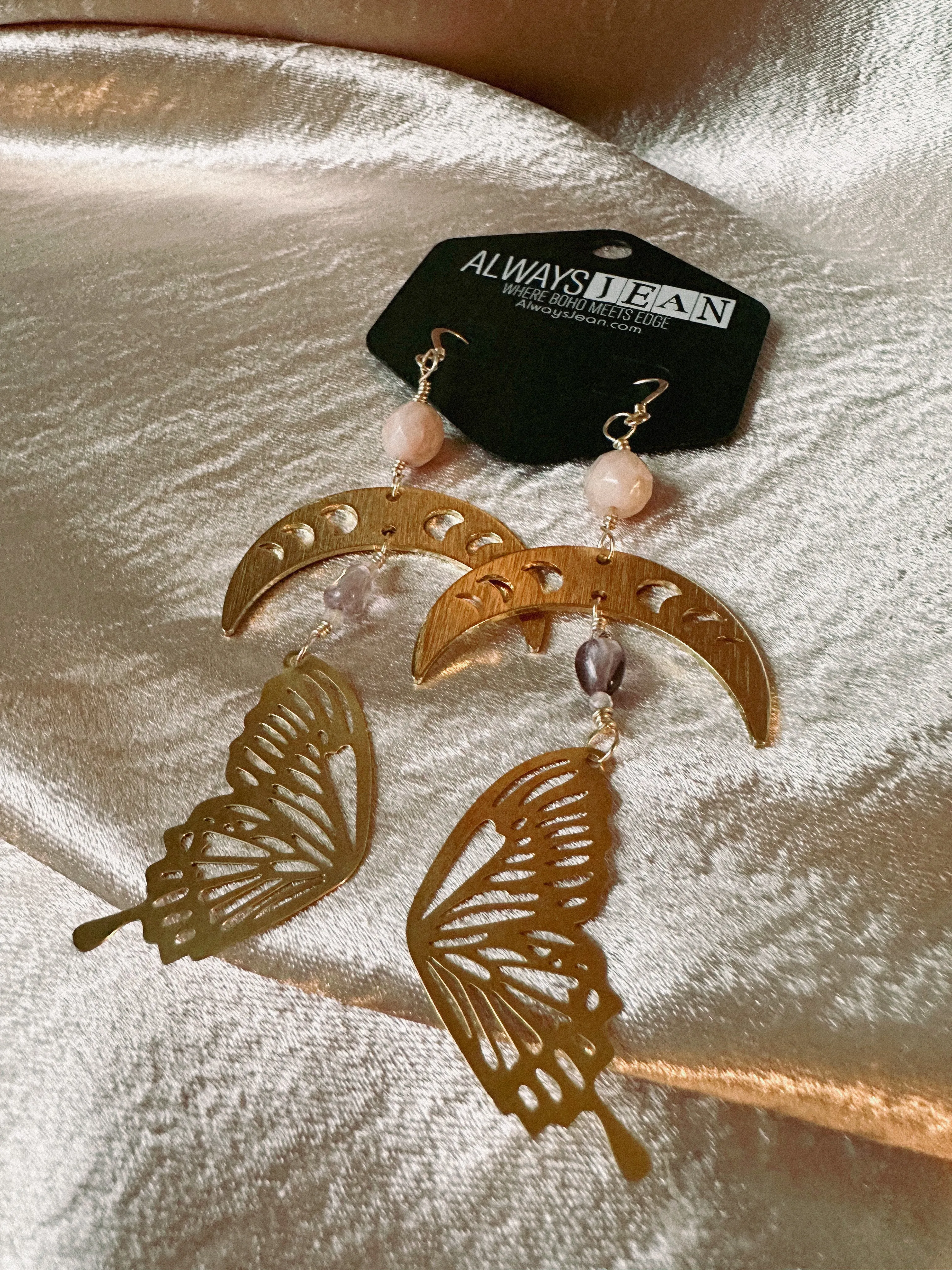 Labradorite Butterfly Wings- 14k Earring Hooks.