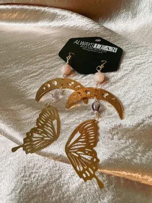 Labradorite Butterfly Wings- 14k Earring Hooks.