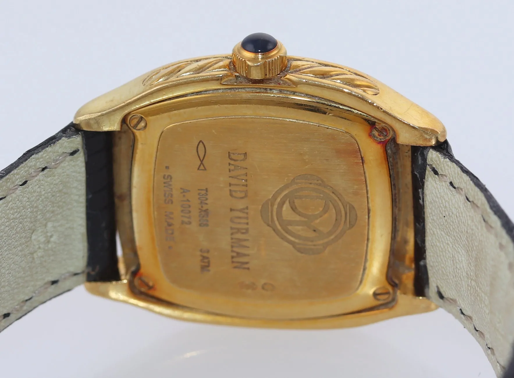 Ladies David Yurman Thoroughbred 18k Solid Gold Black Diamond Watch T304-XS88