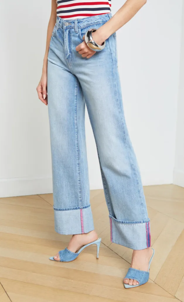 L'Agence - Miley Cuffed Wide-Leg Jean - Emerson