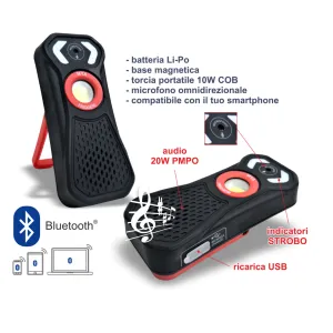 Lampada LED 10W con radio e vivavoce Bluetooth MYA Friggeri