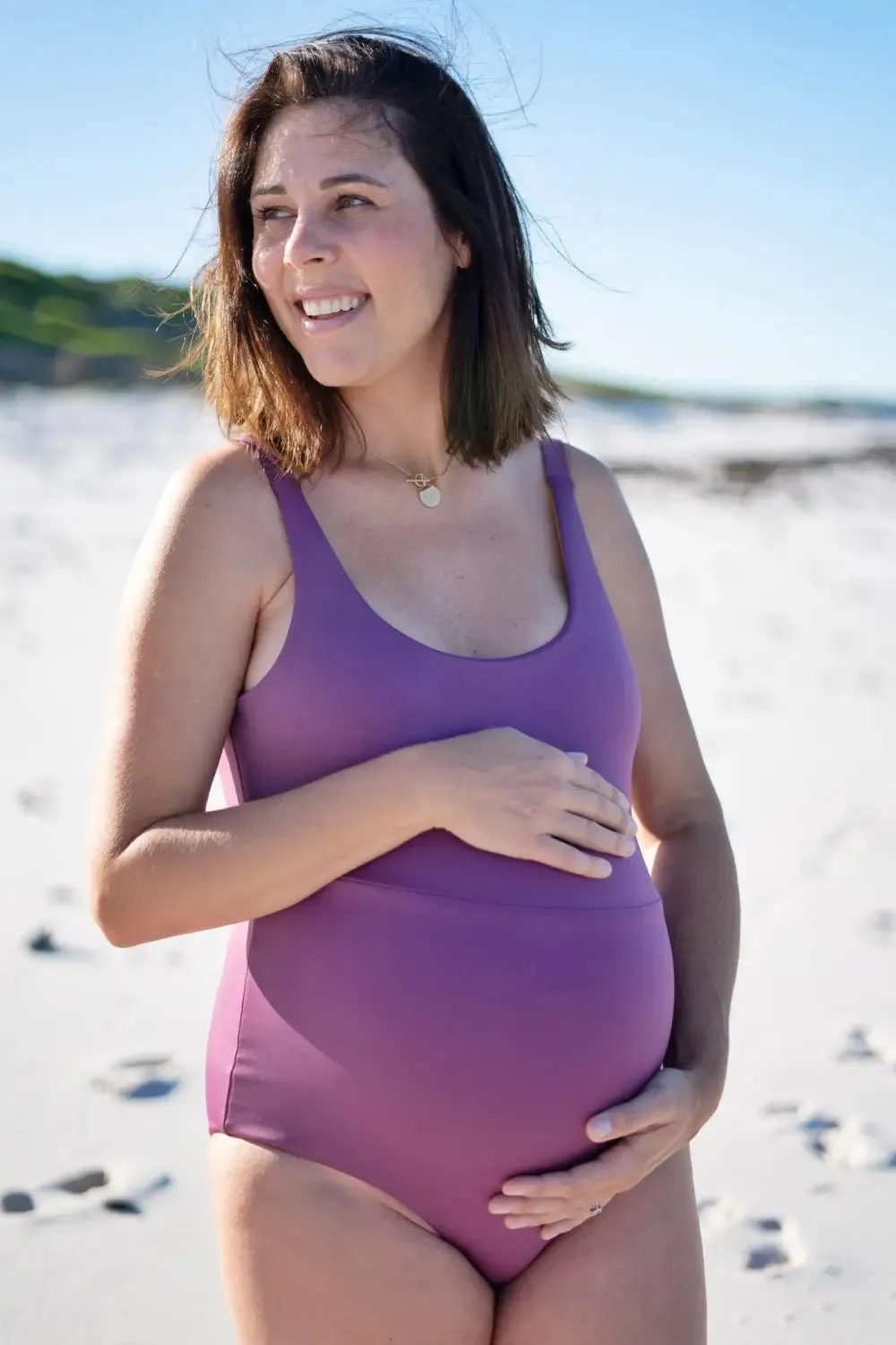 Langeoog Swimsuit Reversible in Lavender / Honey Mustard
