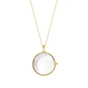 Large Glass Locket in 14 Karat Gold