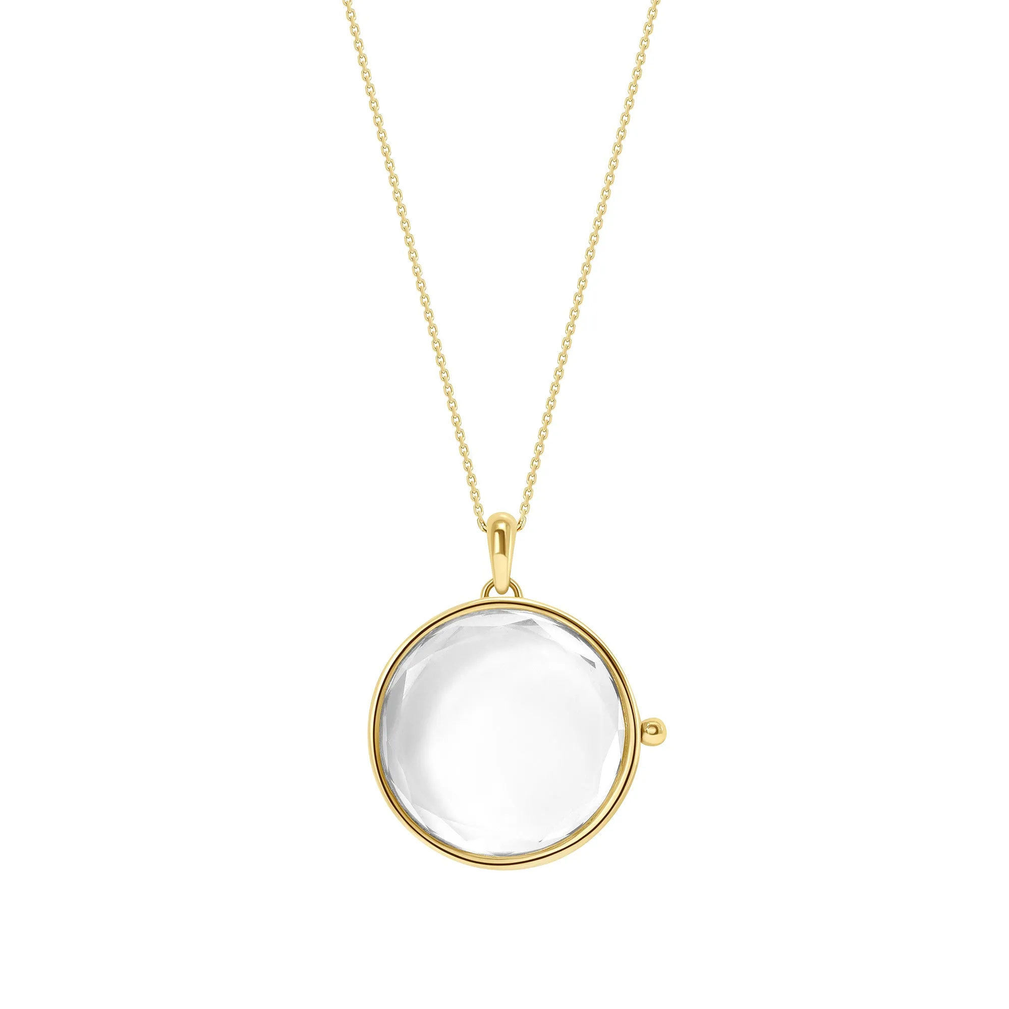 Large Glass Locket in 14 Karat Gold
