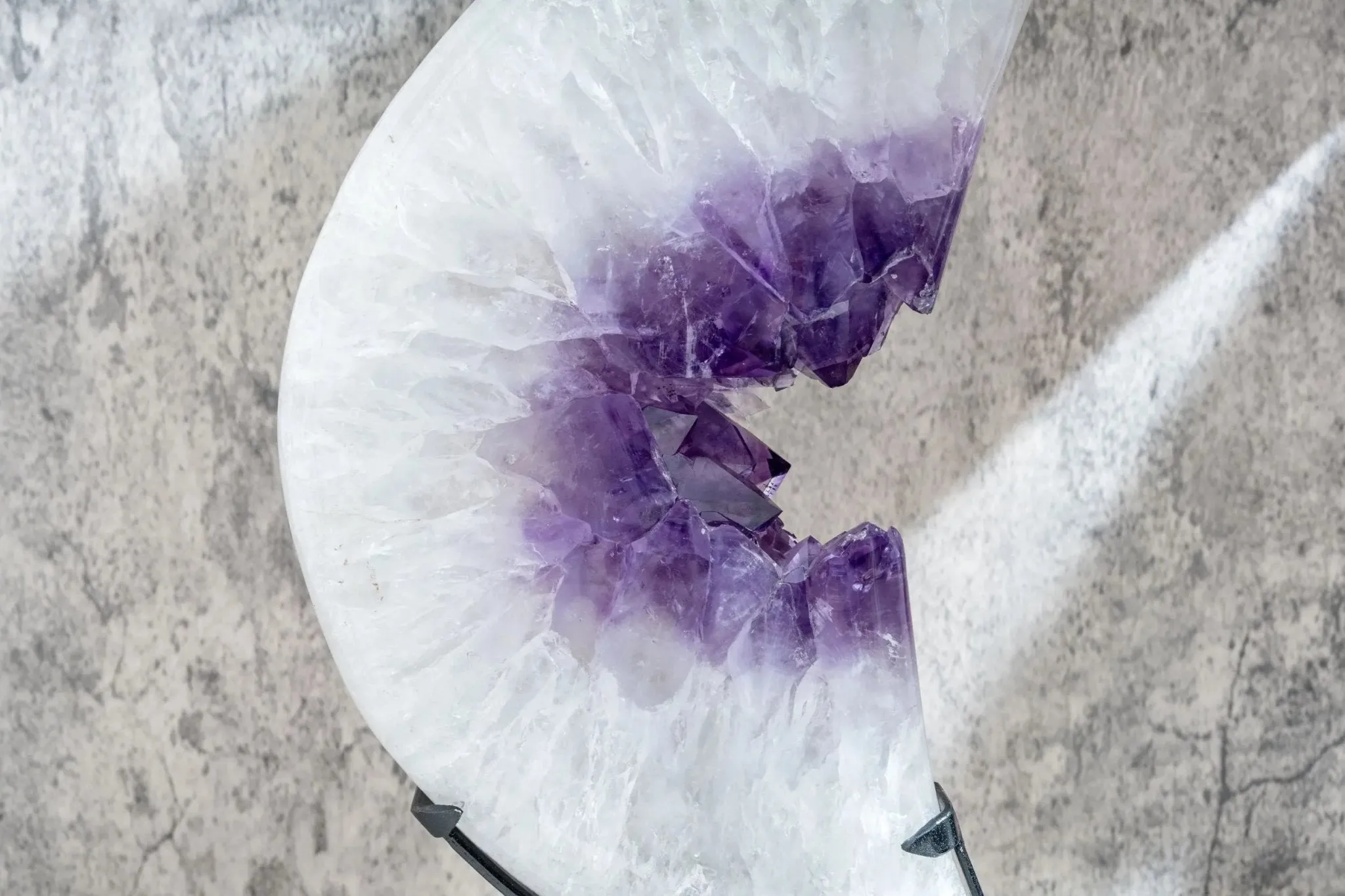 Large Polished Amethyst Quartz Moon