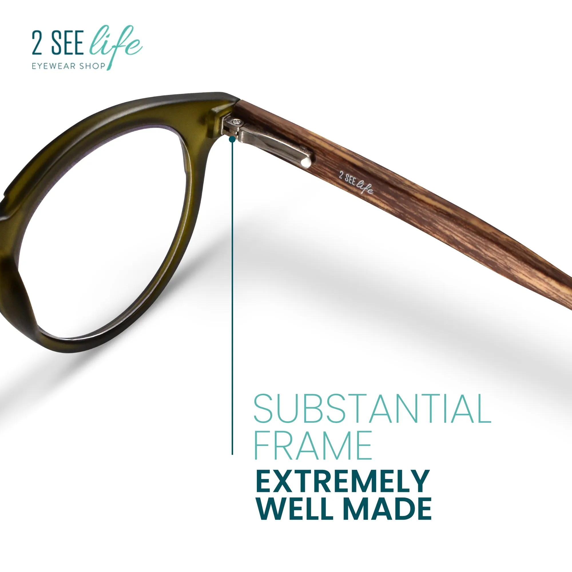 Large Round Anti Blue-Light Reading Glasses Men & Women | R-729P