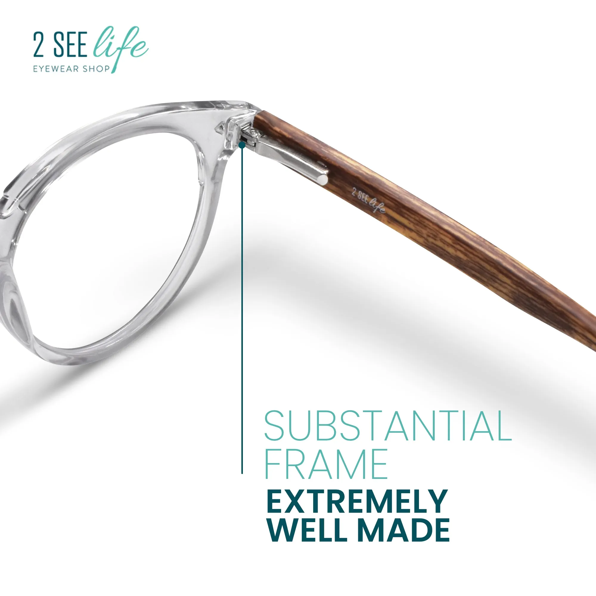 Large Round Anti Blue-Light Reading Glasses Men & Women | R-729P
