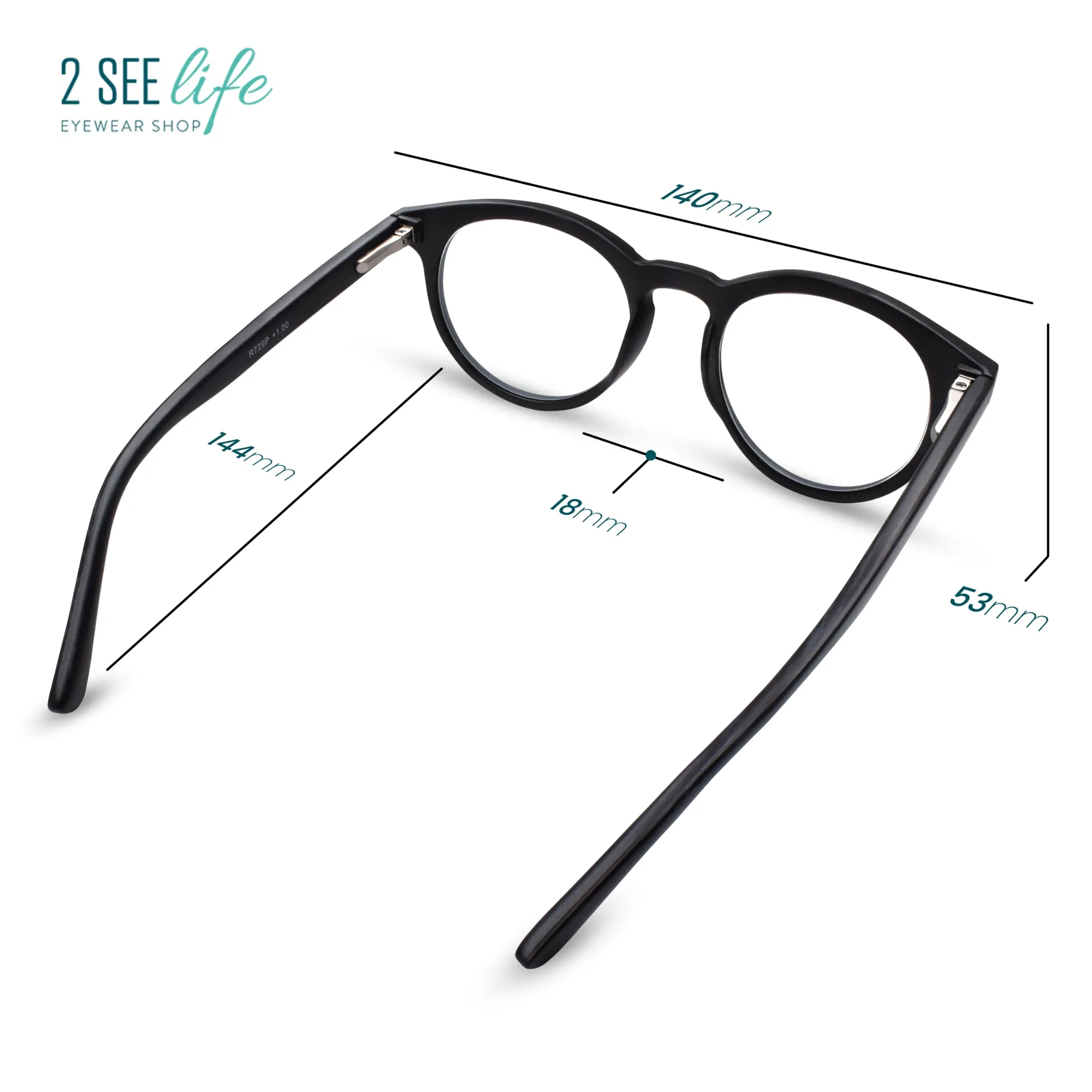 Large Round Anti Blue-Light Reading Glasses Men & Women | R-729P