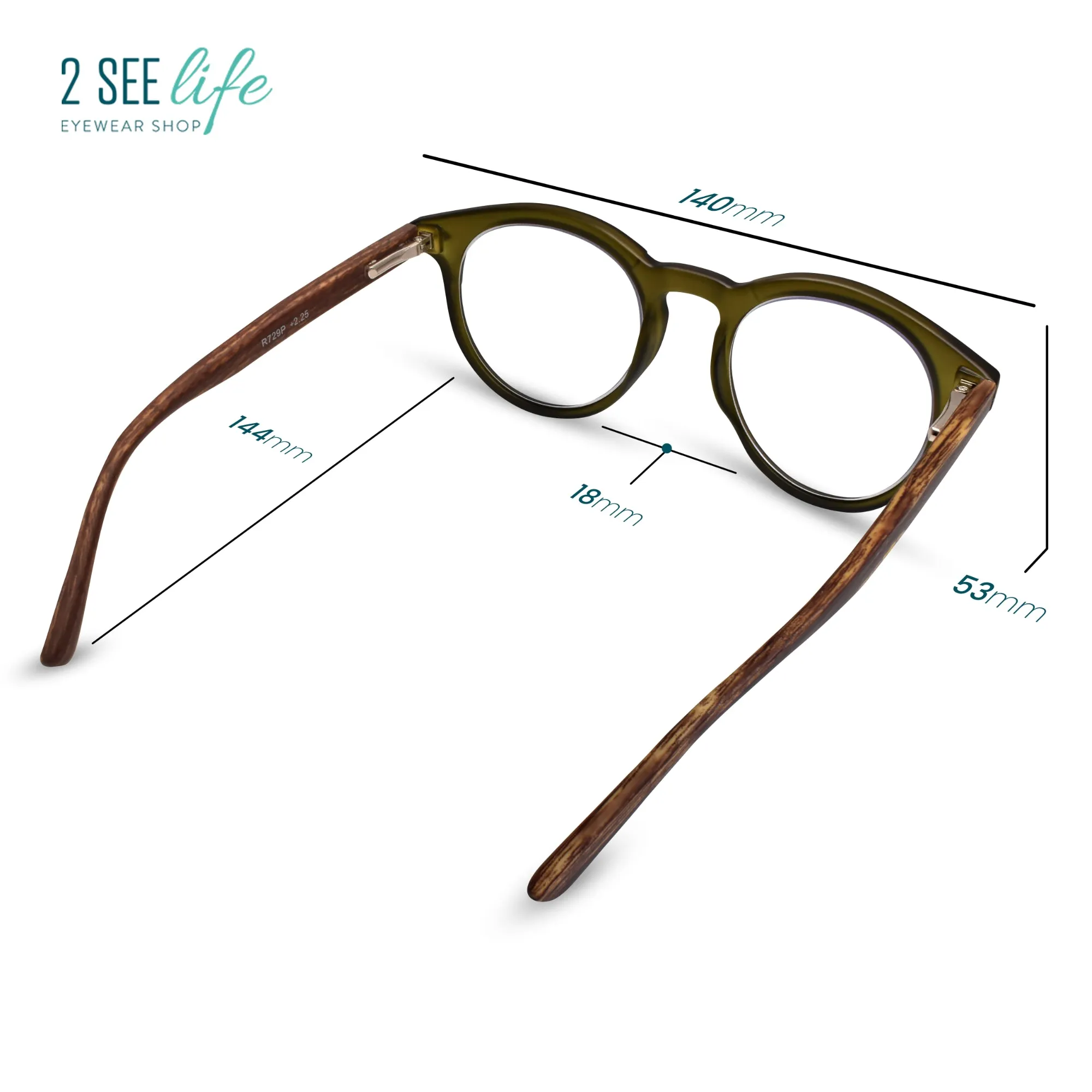 Large Round Anti Blue-Light Reading Glasses Men & Women | R-729P