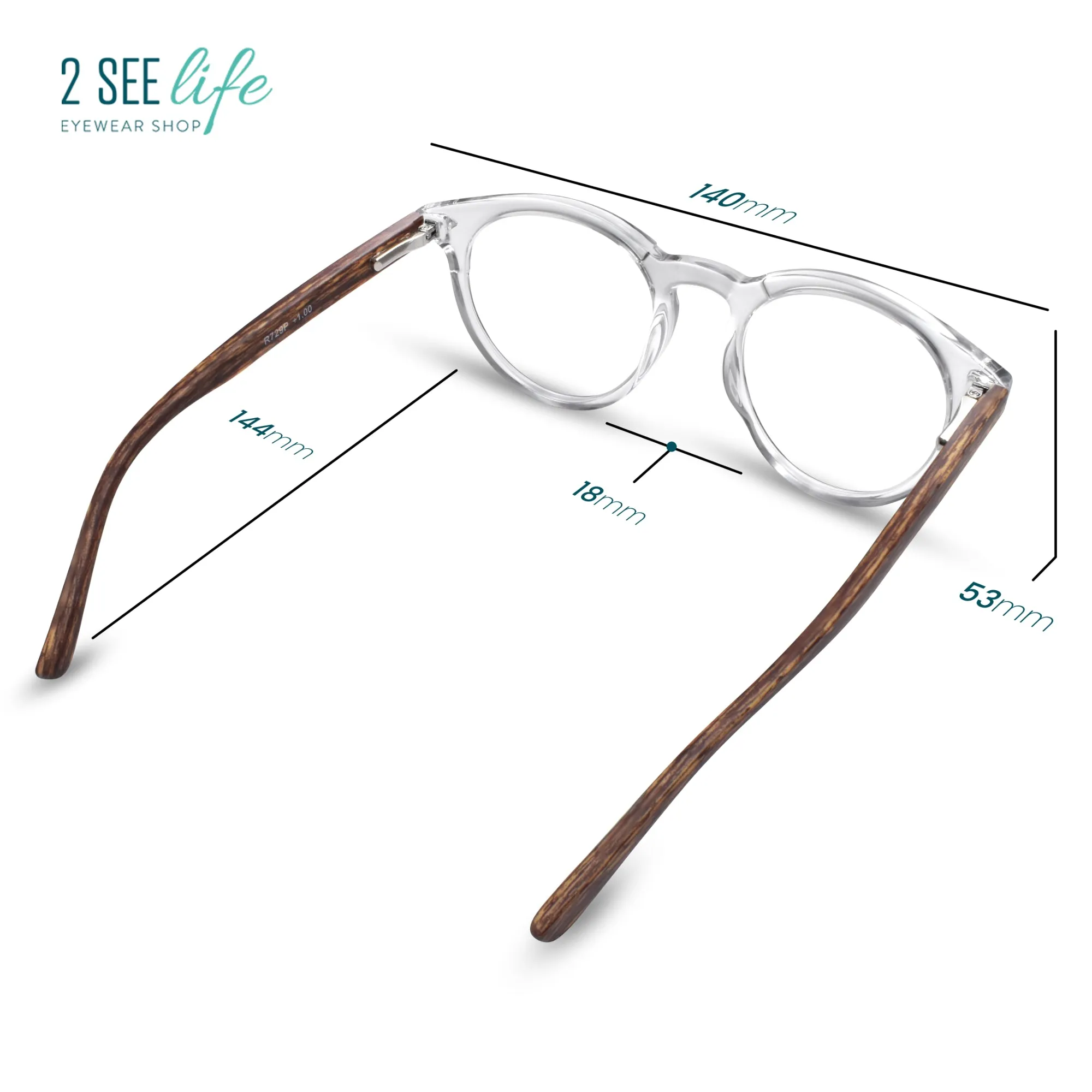 Large Round Anti Blue-Light Reading Glasses Men & Women | R-729P