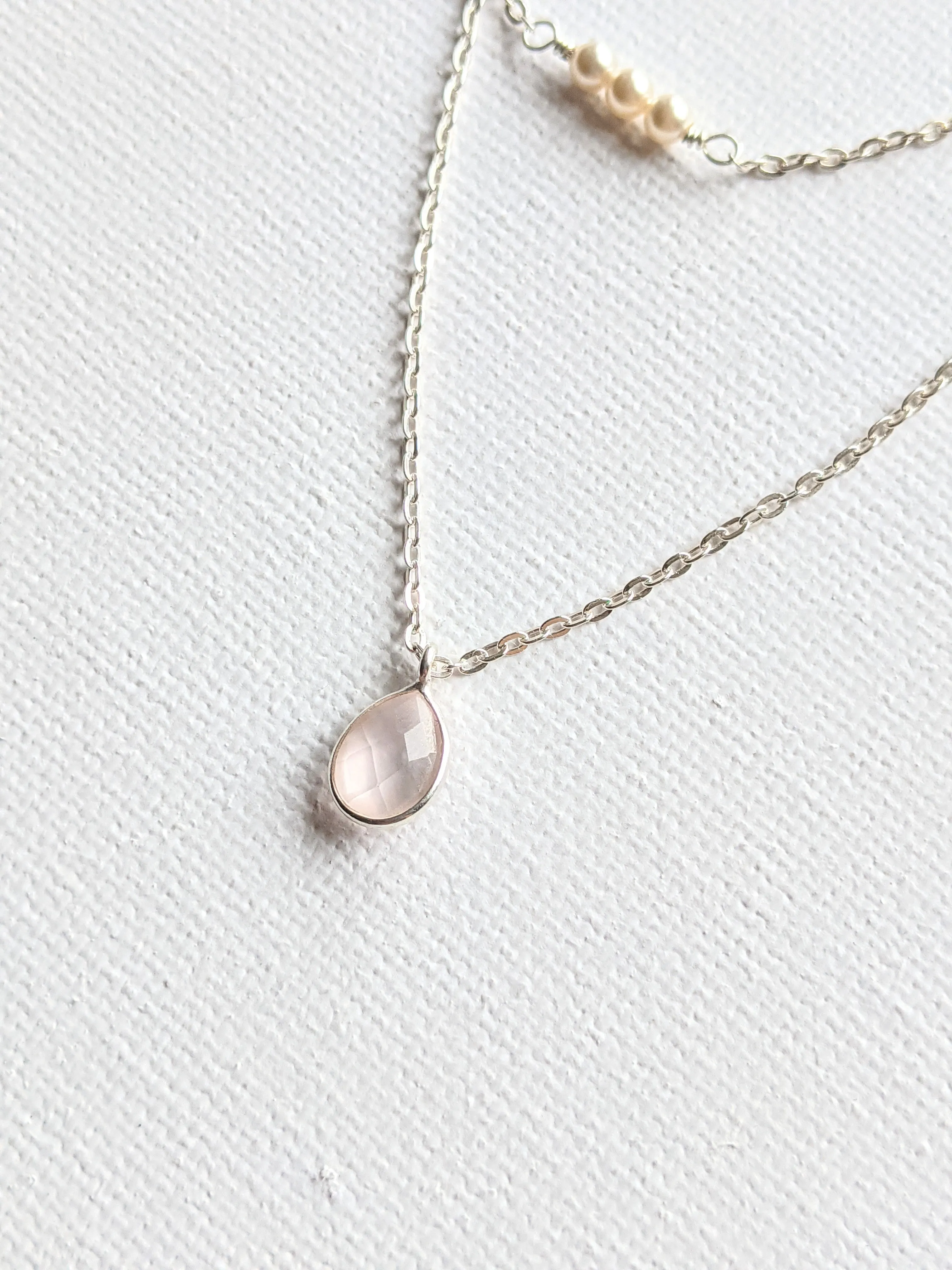 Las Patronas Rose Quartz Layer Necklace