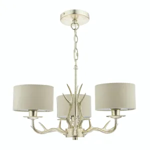 Laura Ashley Mulroy Antler 3 Ceiling Light Chandelier LA3713736-Q with Shades