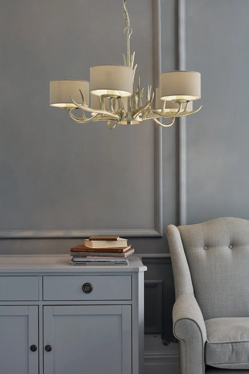 Laura Ashley Mulroy Antler 5 Ceiling Light Chandelier LA3677580-Q with Shades