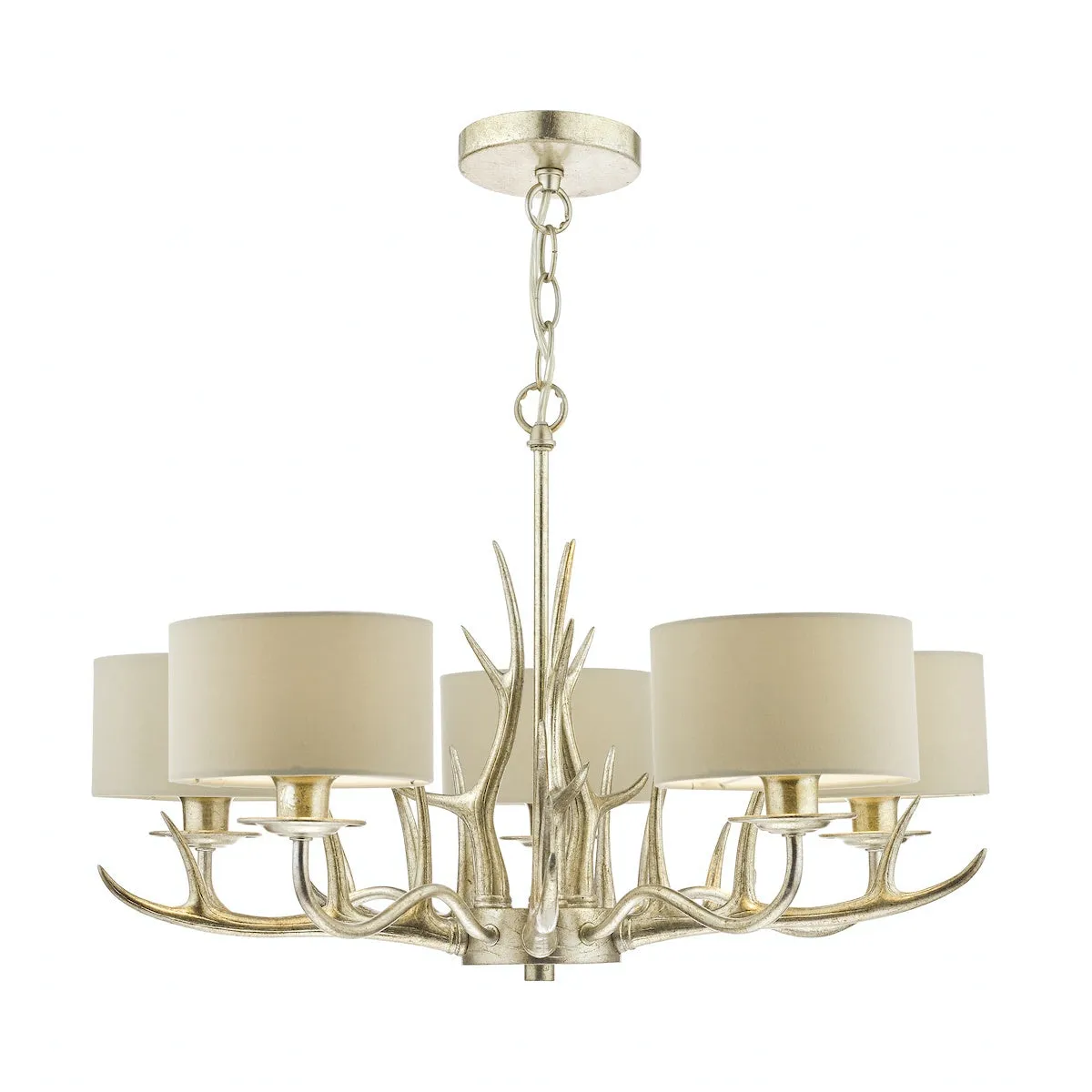 Laura Ashley Mulroy Antler 5 Ceiling Light Chandelier LA3677580-Q with Shades