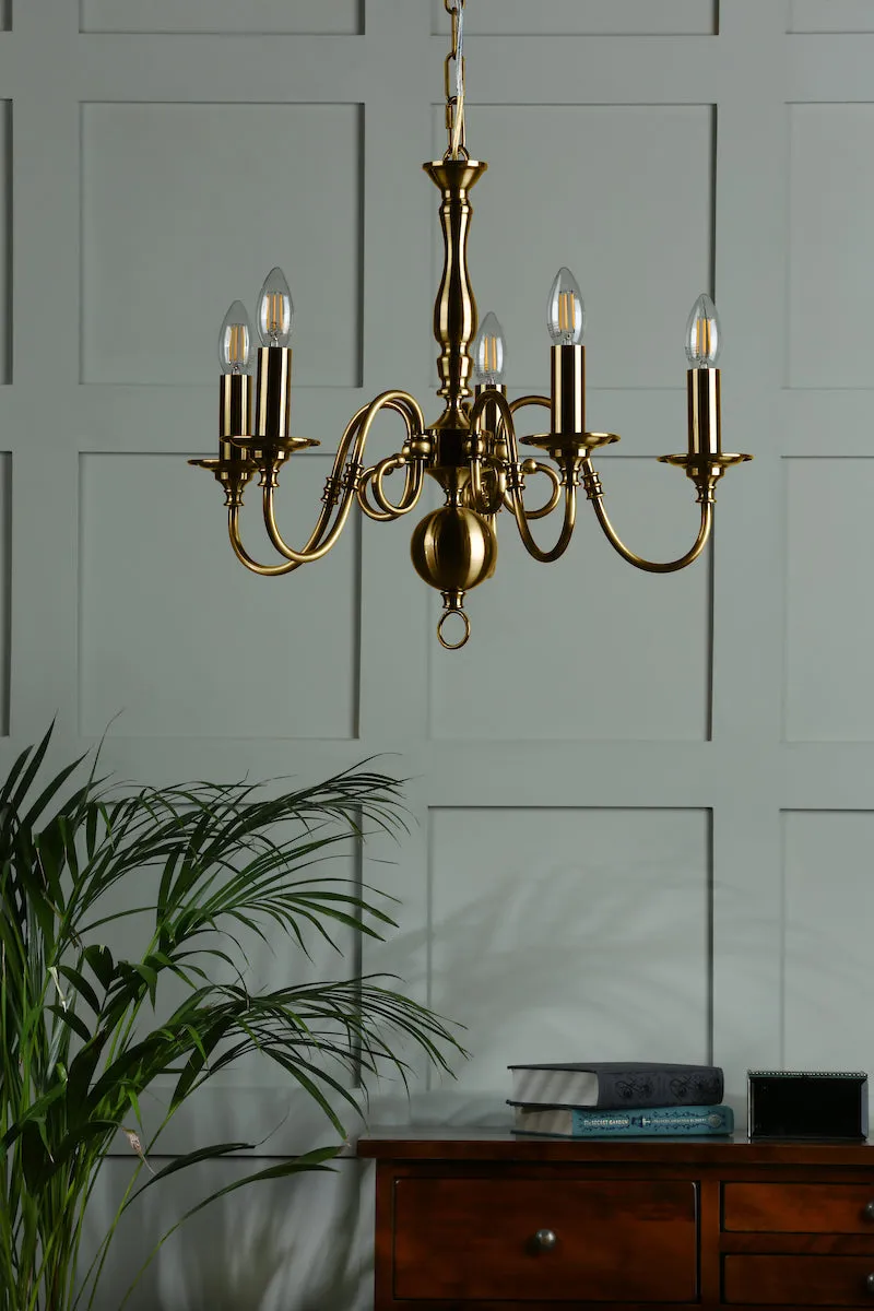 Laura Ashley Winchester Antique Brass LA3756067-Q  5 Ceiling Light Pendant