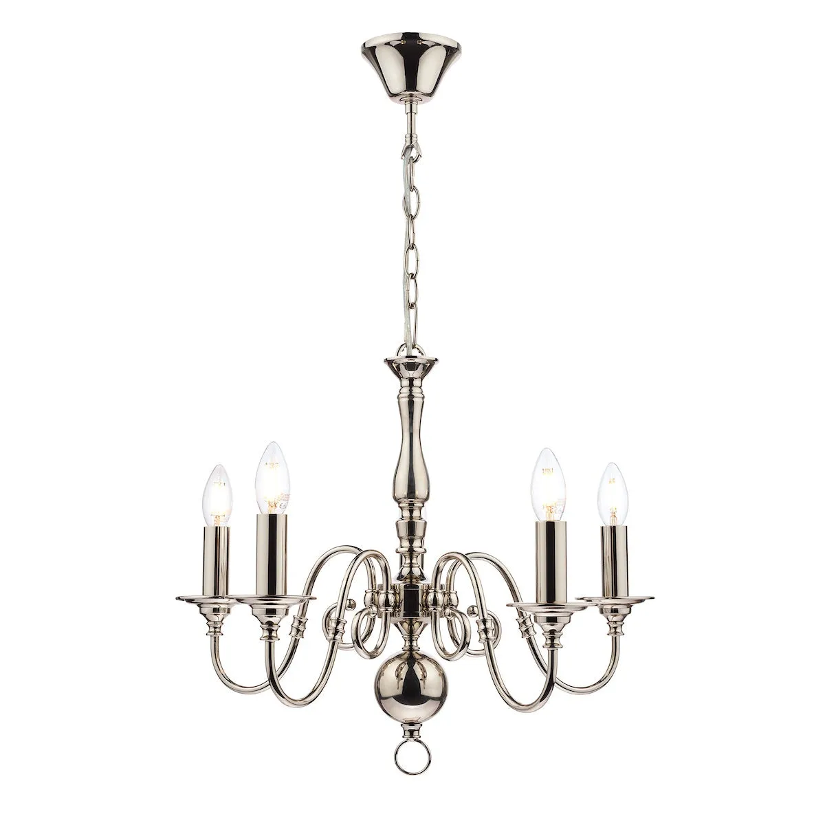 Laura Ashley Winchester Polished Nickel LA3743657-Q  5 Light Pendant Ceiling Light