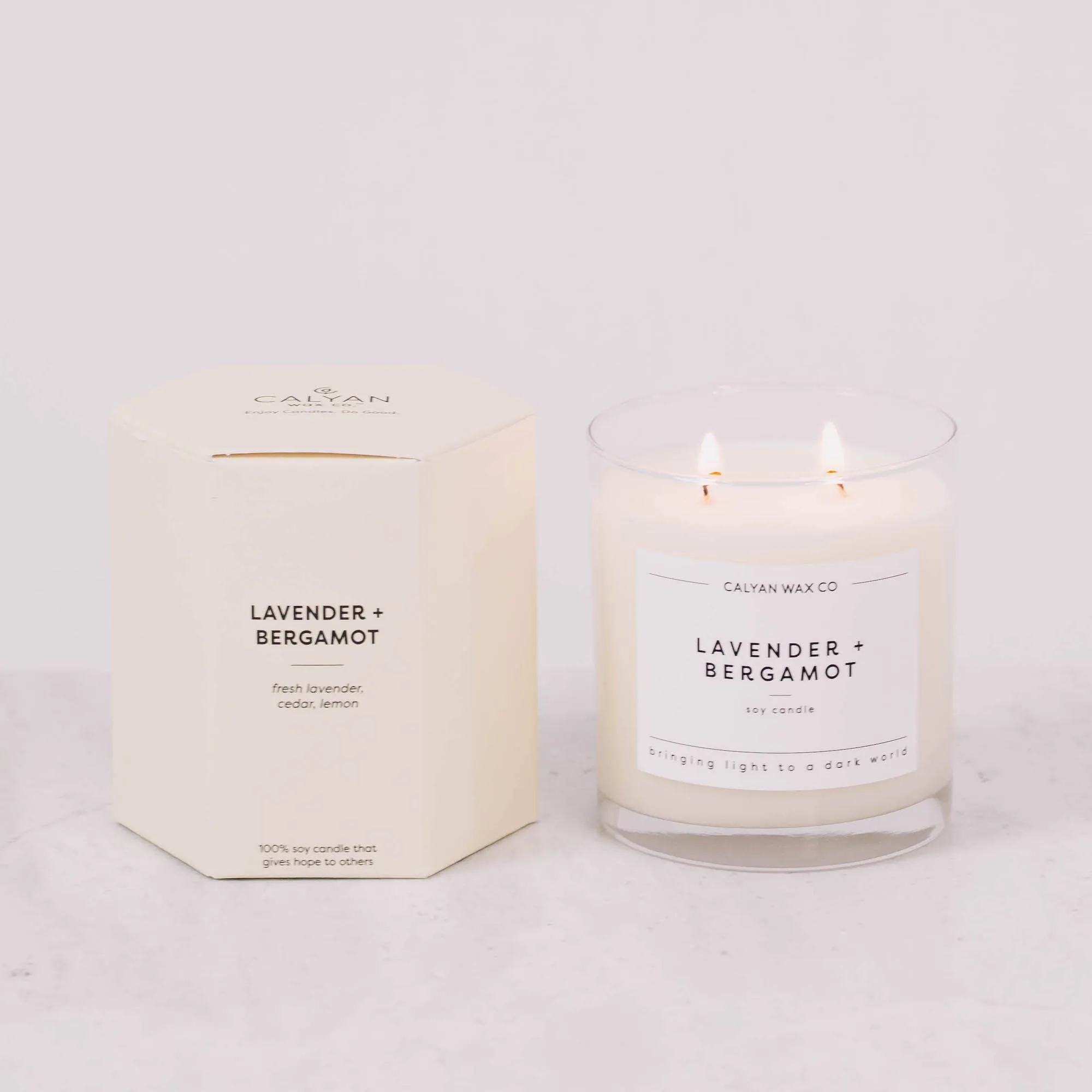 Lavender   Bergamot Glass Tumbler Soy Candle