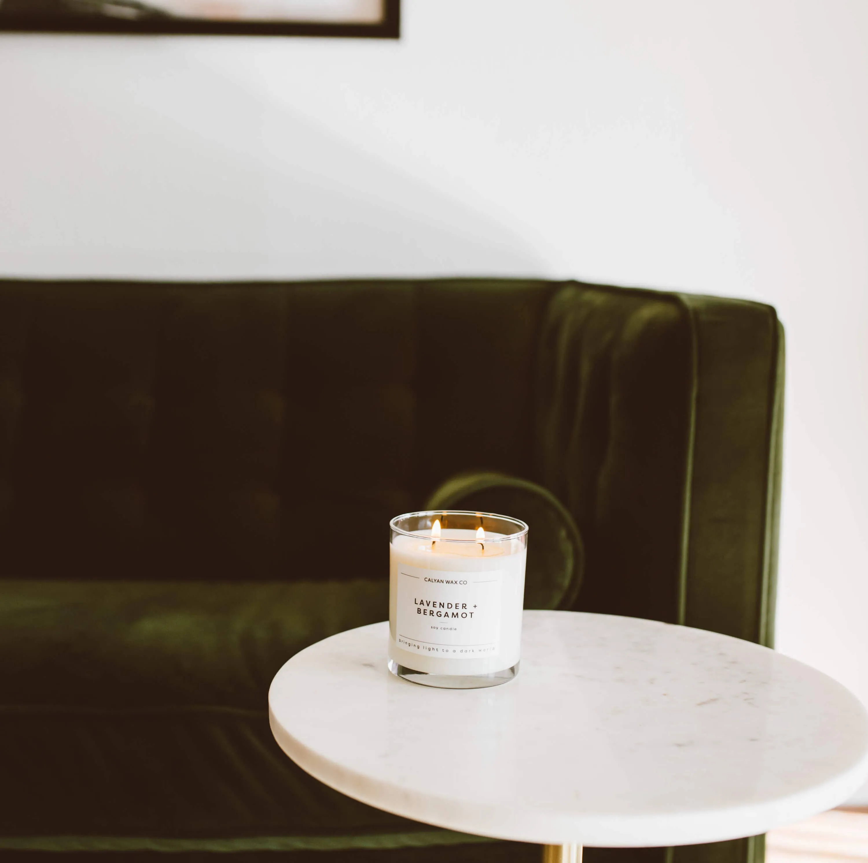 Lavender   Bergamot Glass Tumbler Soy Candle