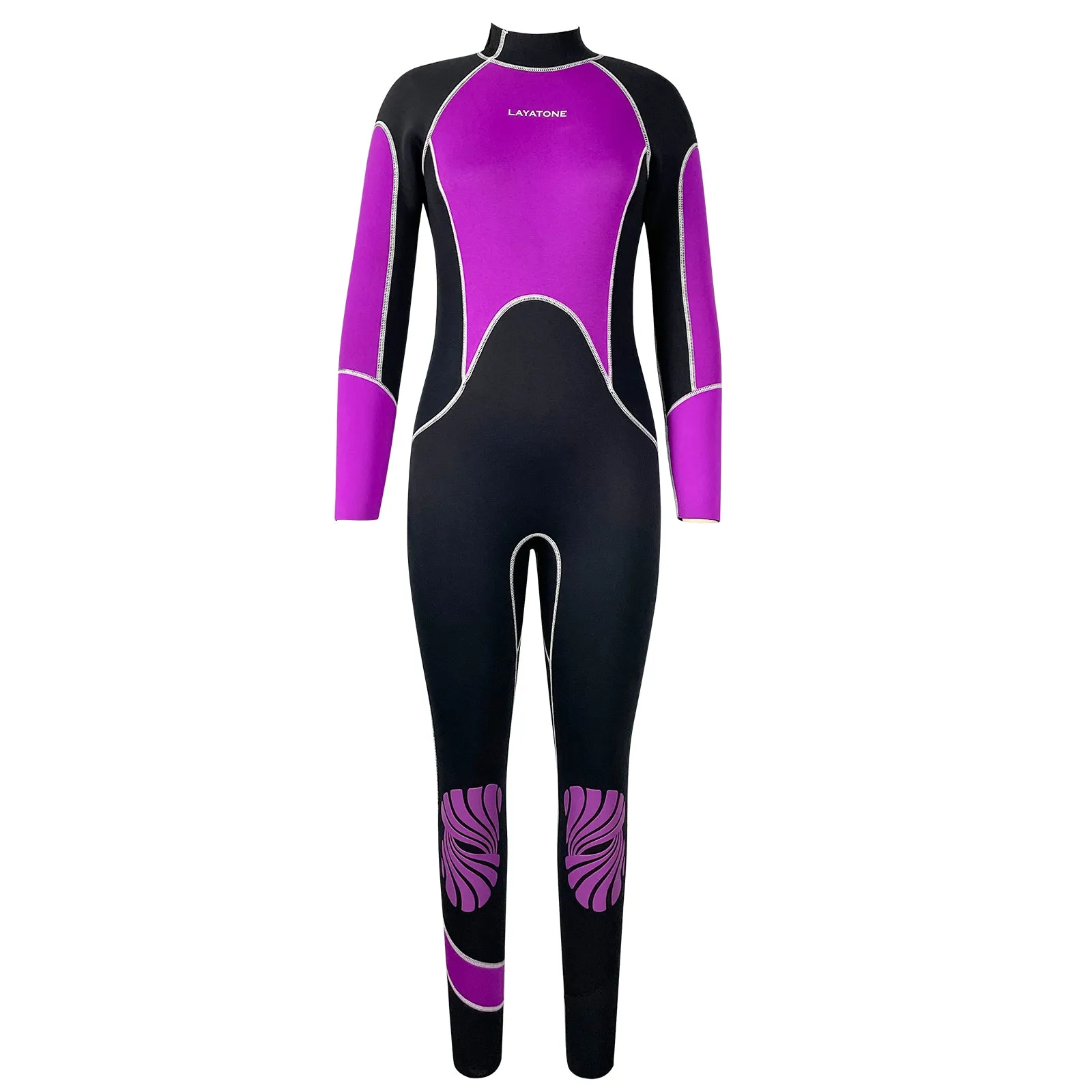 LayaTone Wetsuit Women Full Body 3mm Neoprene Diving Suit with Back Zip, Wetsuits for Women in Cold Water Swimming Diving Snorkeling Kayaking