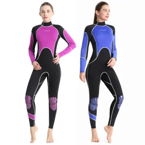 LayaTone Wetsuit Women Full Body 3mm Neoprene Diving Suit with Back Zip, Wetsuits for Women in Cold Water Swimming Diving Snorkeling Kayaking