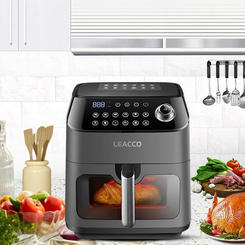 Leacco AF060 Air Fryer Digital 6QT 12 Presets - Black