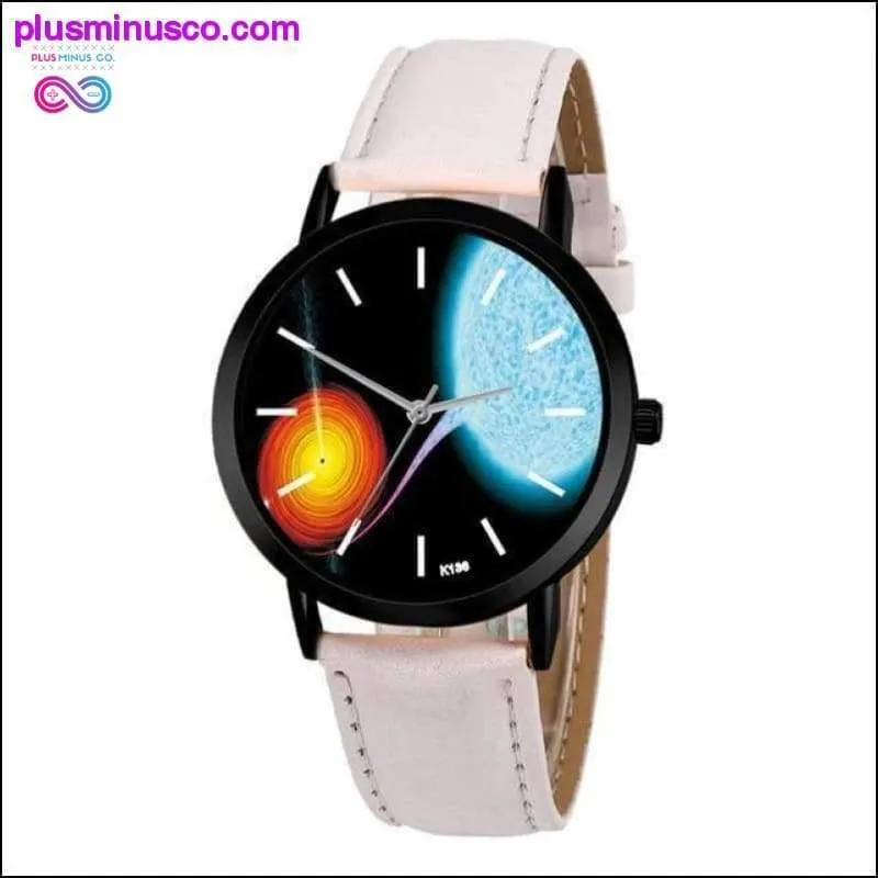 Leather Strap Analog Solar System Watch