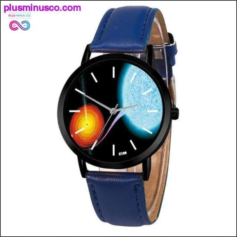 Leather Strap Analog Solar System Watch