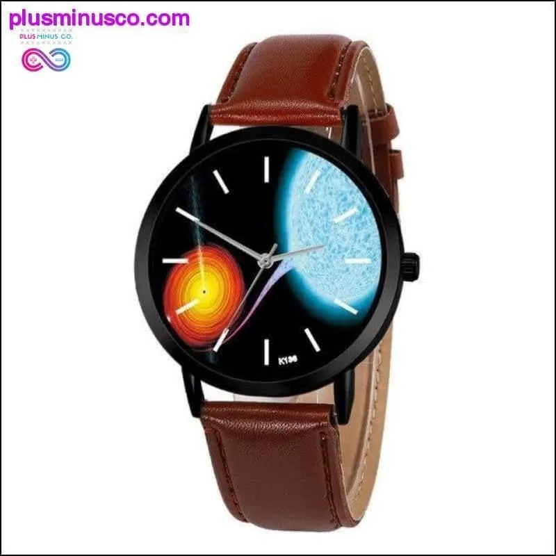 Leather Strap Analog Solar System Watch