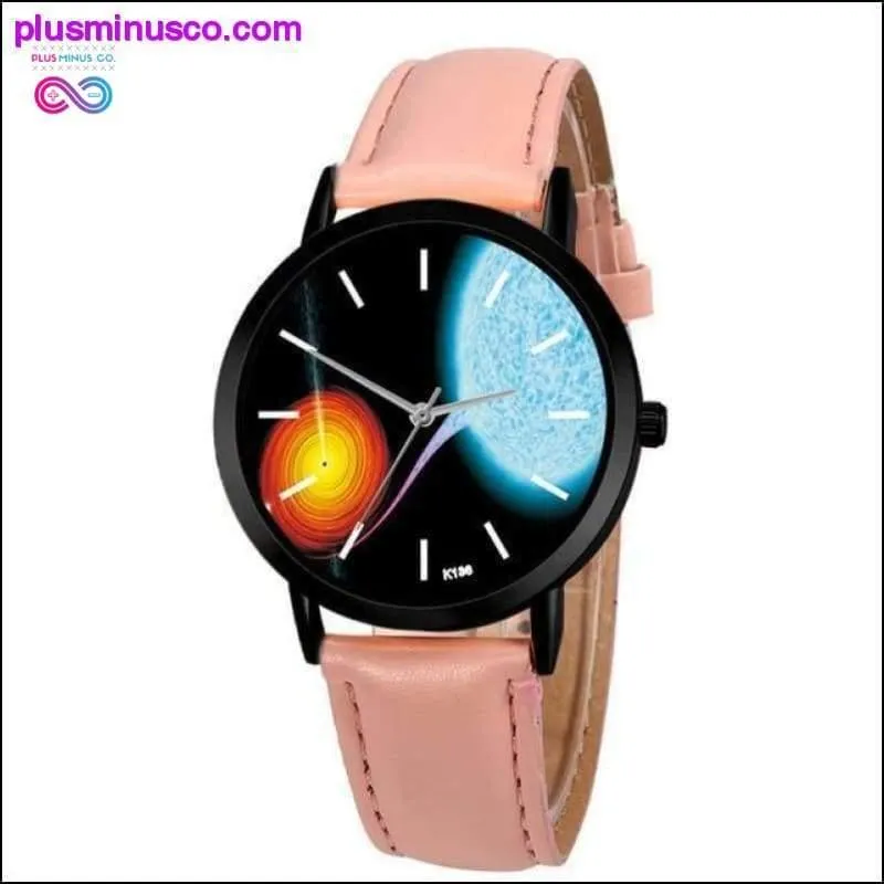 Leather Strap Analog Solar System Watch