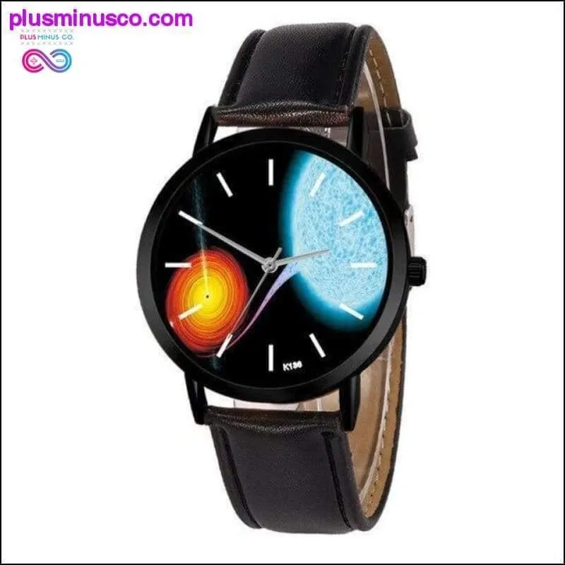 Leather Strap Analog Solar System Watch