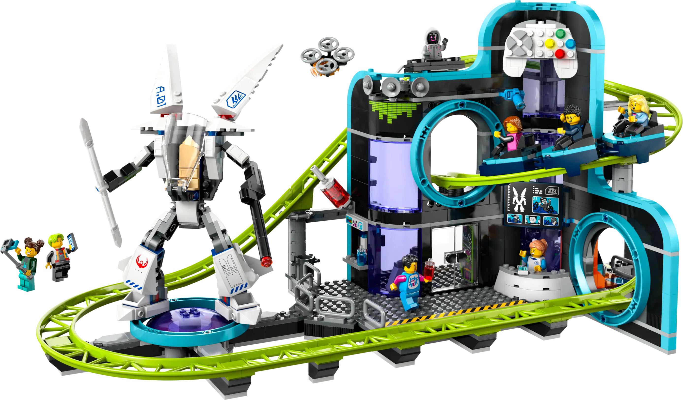 LEGO® City Robot World Roller-Coaster Park Adventure Toy, Fairground Set for Ages 8 and up 60421