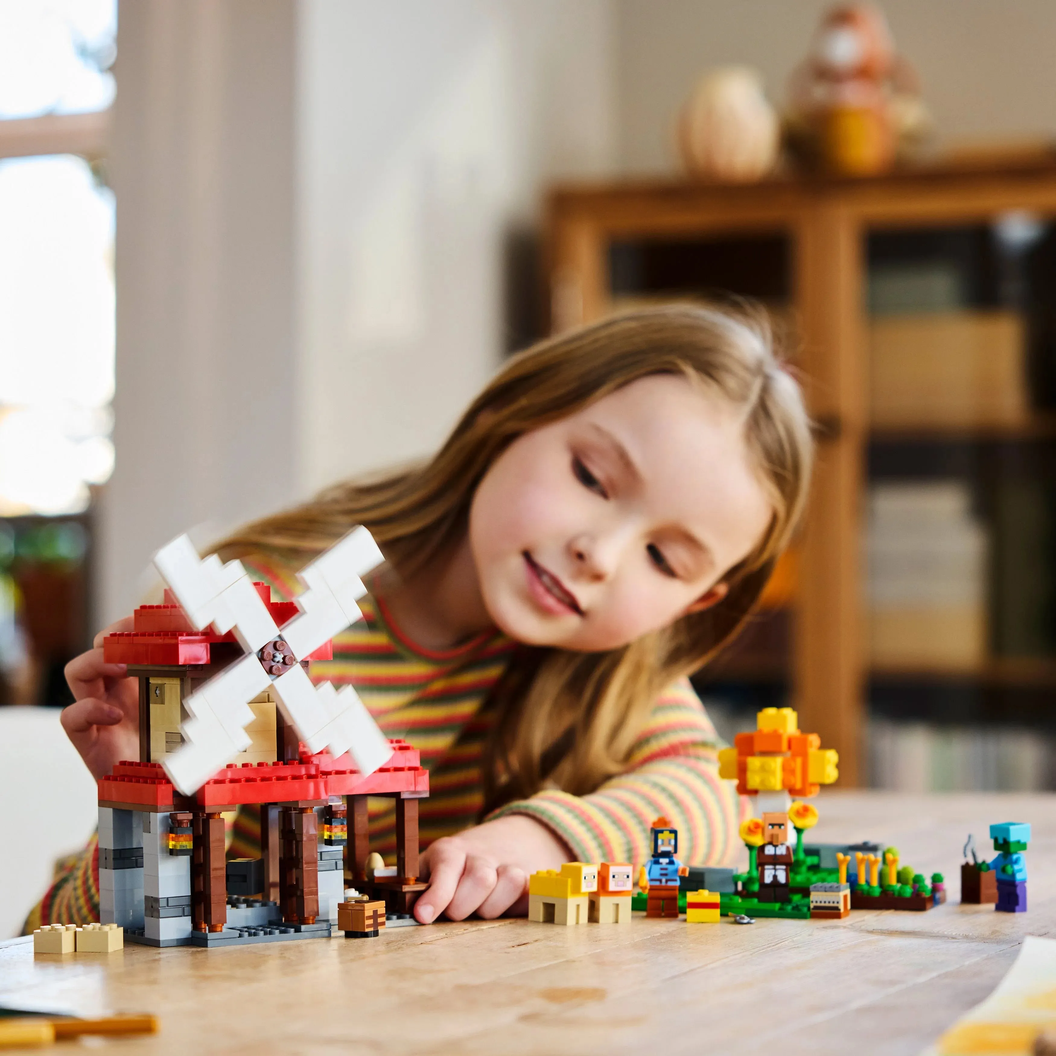 LEGO® Minecraft® The Windmill Farm Video-Game Set, Adventure Toy and Zombie Gift for Kids 21262