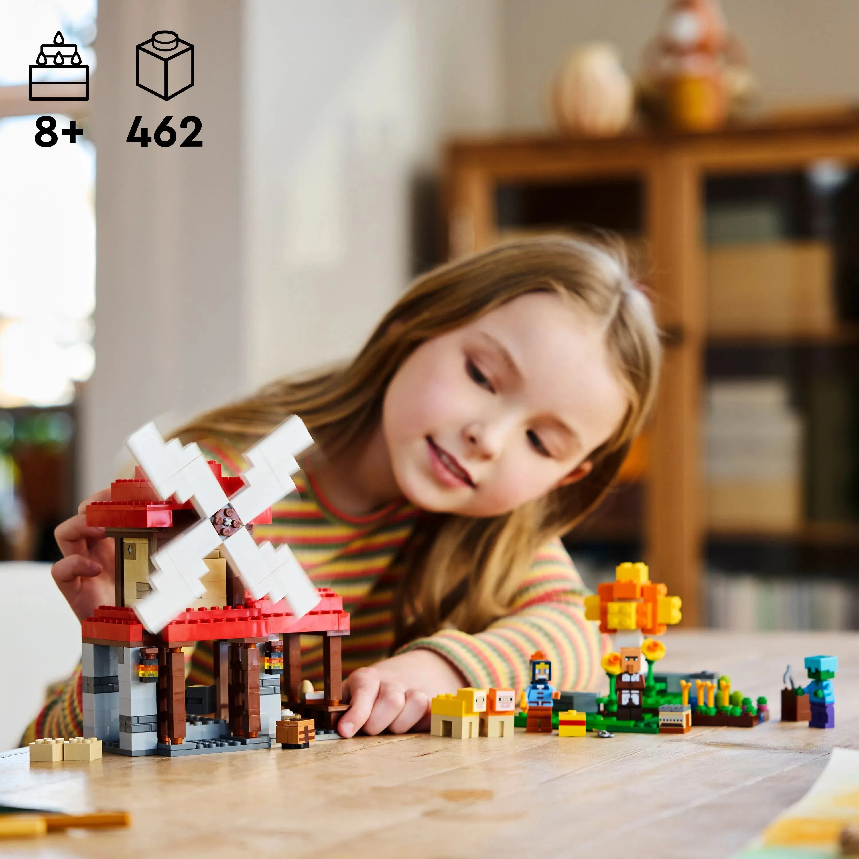 LEGO® Minecraft® The Windmill Farm Video-Game Set, Adventure Toy and Zombie Gift for Kids 21262