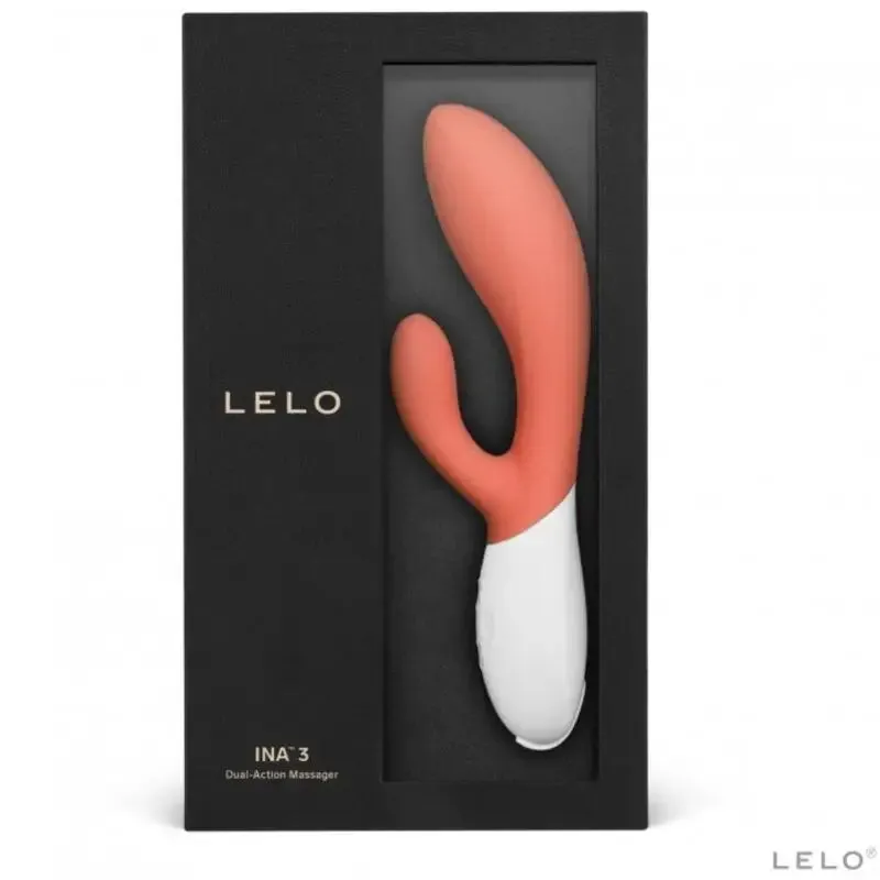 Lelo Ina 3 Coral Silicone Orange Rechargeable Rabbit Vibrator