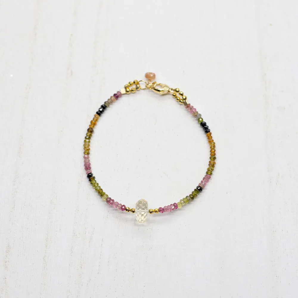 Lemon Quartz & Tourmaline Luna  Bracelet