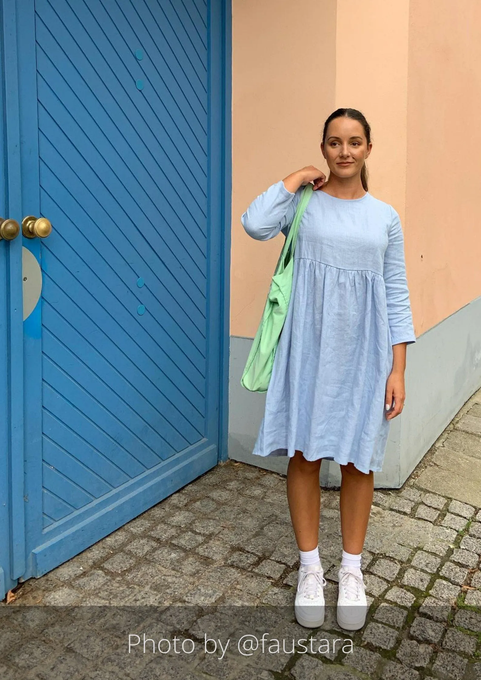 LeMuse CANDY linen dress, Deep blue, XL