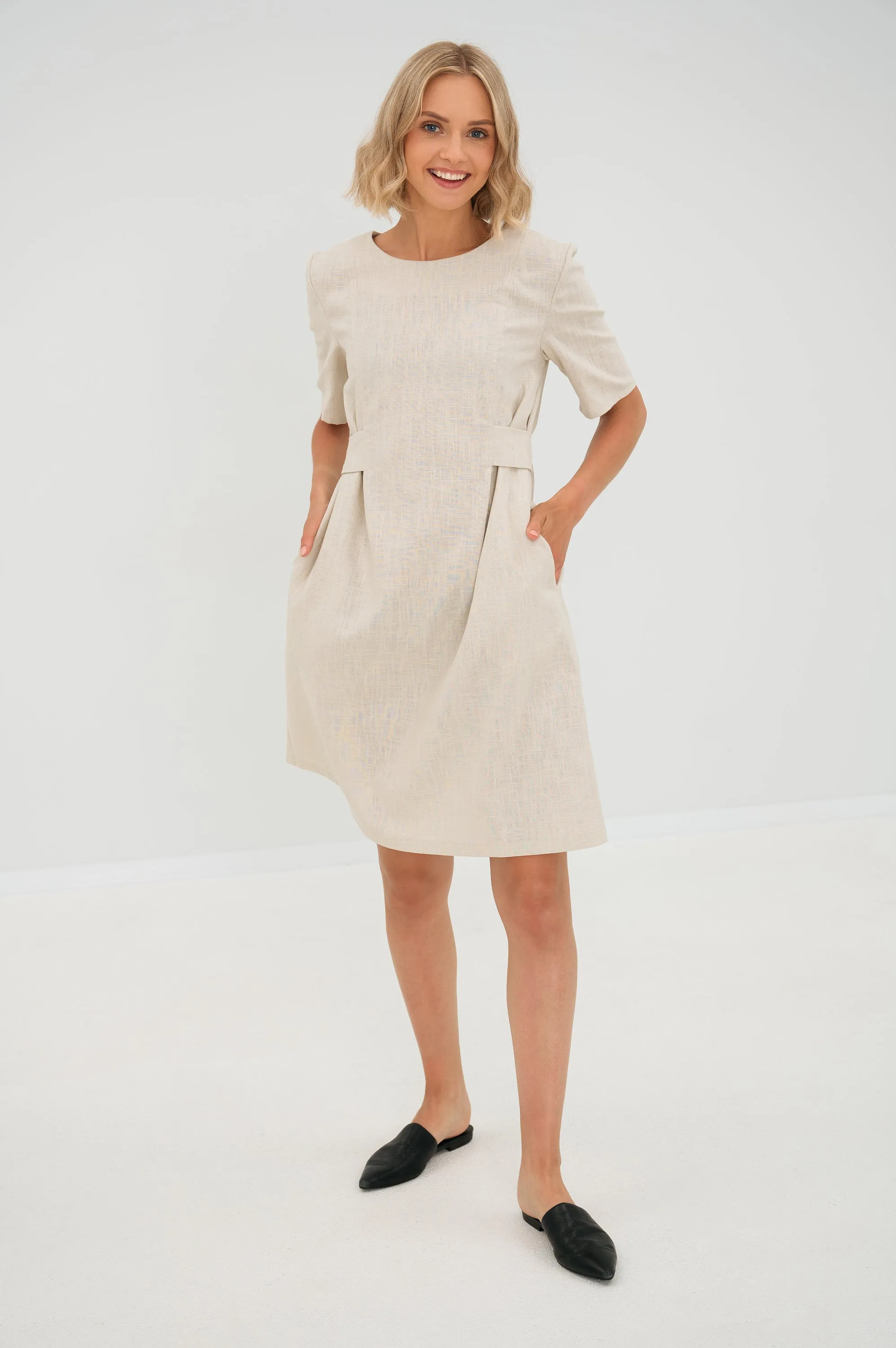 LeMuse Linen dress LOLITA, Deep blue, L