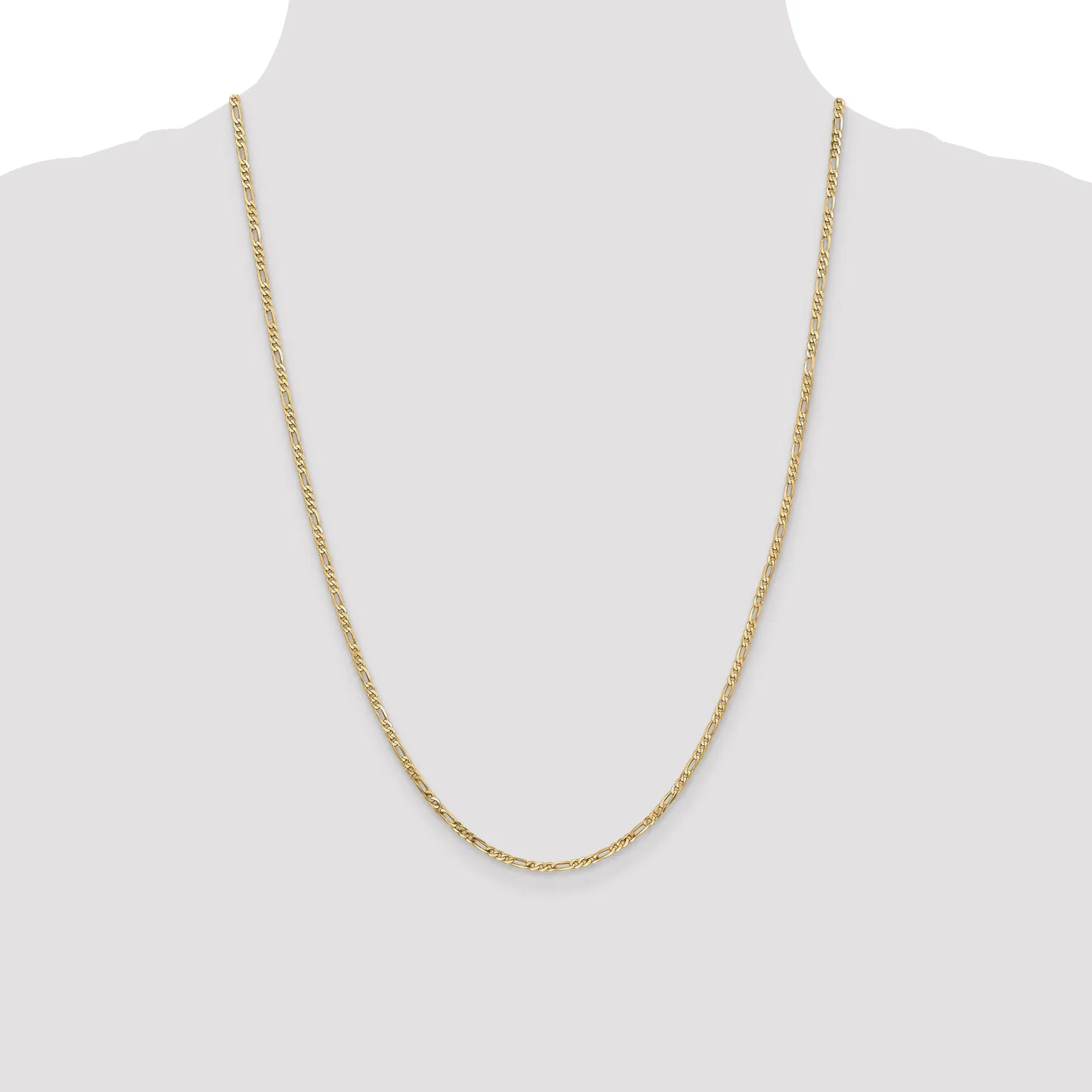Leslie 14k Yellow Gold 2.25mm Flat Figaro Chain