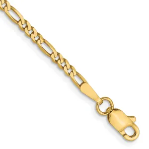 Leslies 14k Yellow Gold 2.2mm Flat Figaro Chain