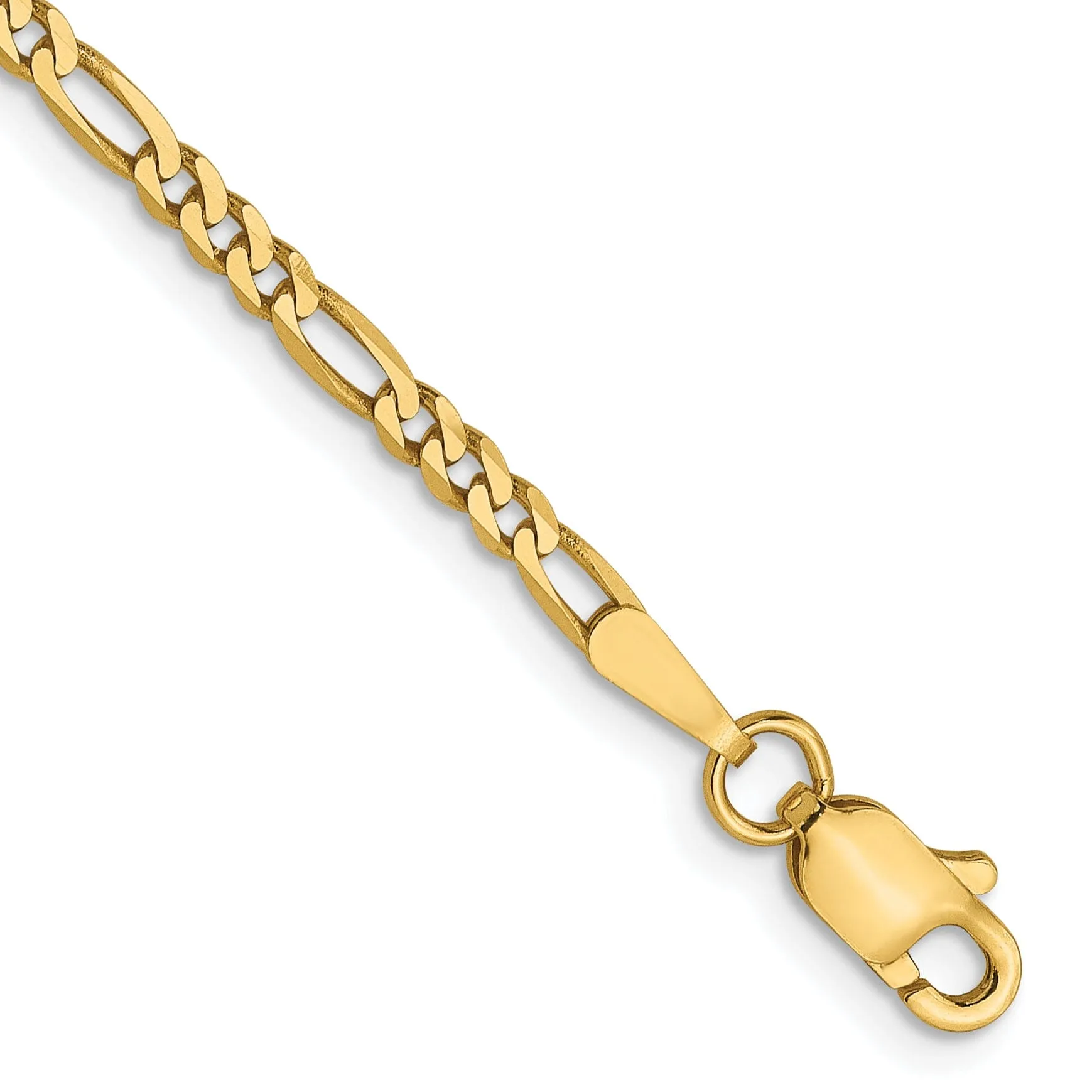 Leslies 14k Yellow Gold 2.2mm Flat Figaro Chain